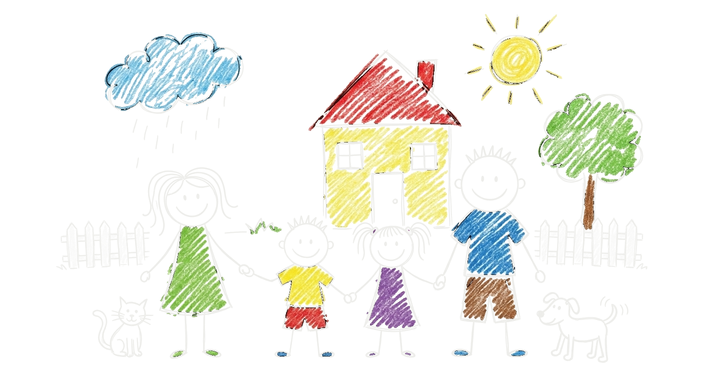 Bir çocuğun çizdiği aile resmi